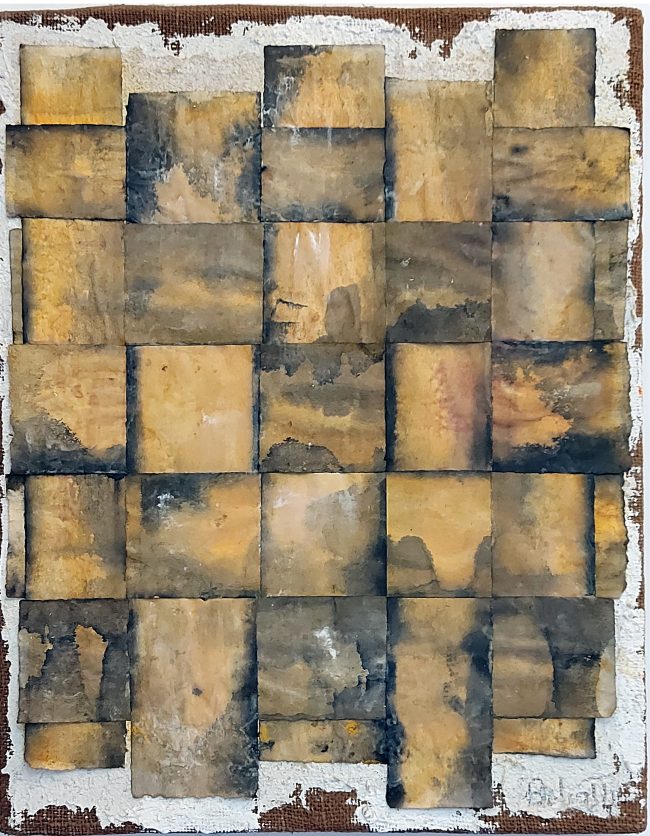NOT AVAILABLE -Crocevia 32 40×50 collage su juta su tavola