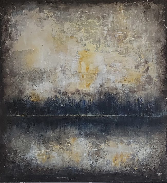 Orizzonti blu Tm su tavola 100×92